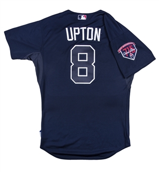 2014 Justin Upton Game Used Atlanta Braves Blue Jersey Worn on Opening Day 3/31/14 (MLB Authenticated)
